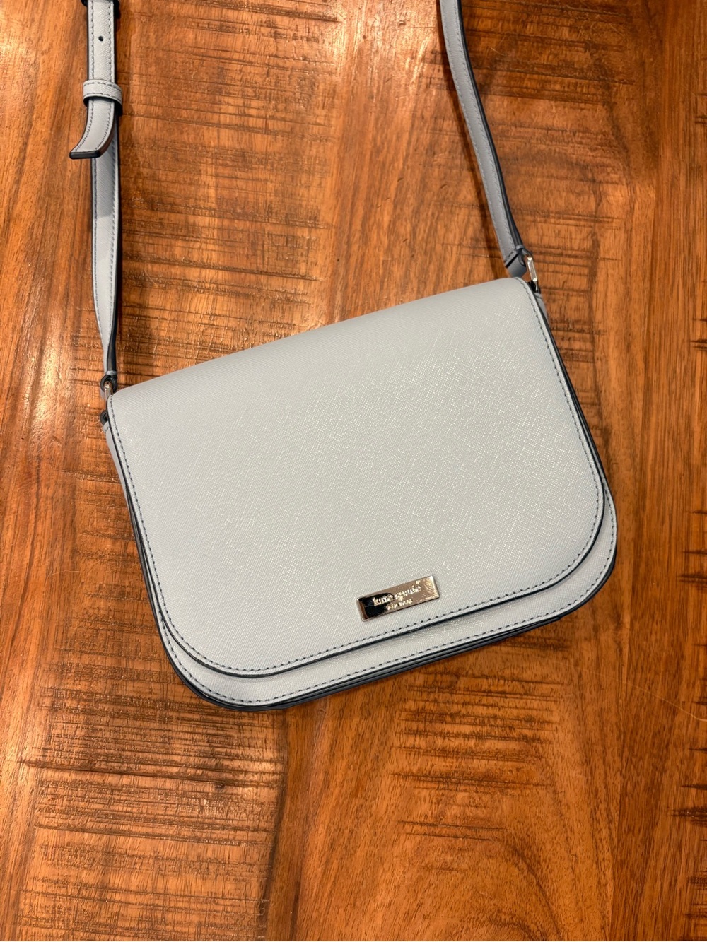 Kate Spade baby blue Saffiano leather crossbody